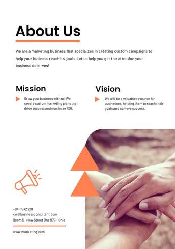 Create Fast A5 Format About Us Templates with Desygner for Business