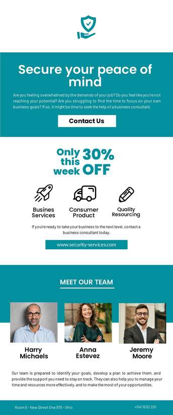 Launch Security Services with Fast, Editable Newsletters Designs