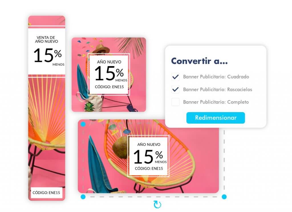 Redimensiona tus anuncios en clics Redimensiona tus anuncios en clics