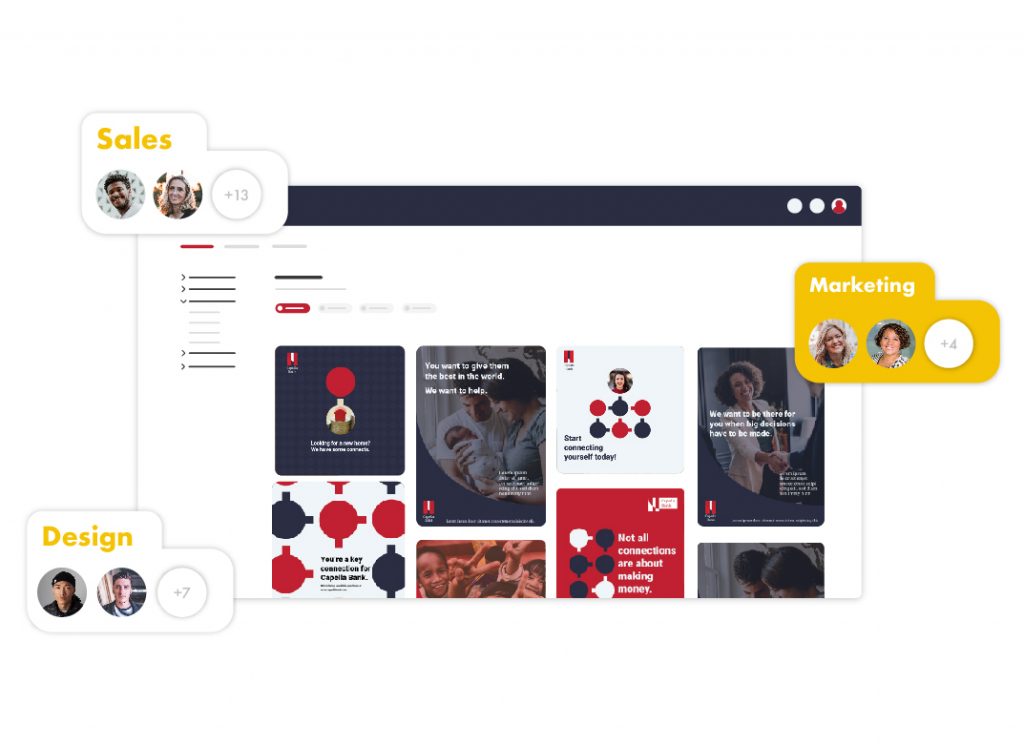 the sales, design and marketing teams are managing all the content using desygner digital asset manager