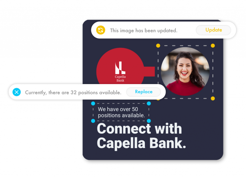 a user is changing a locked template keeping the brand guideline under control