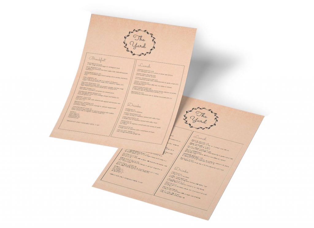 Print on Demand Menus