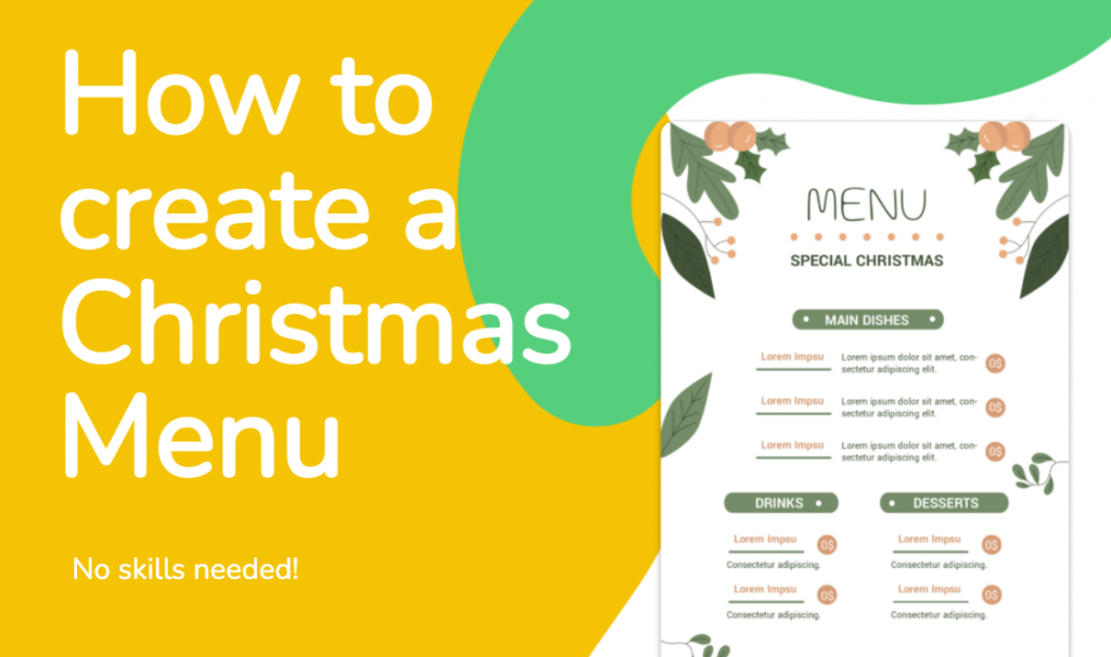 how to create a Christmas Menu