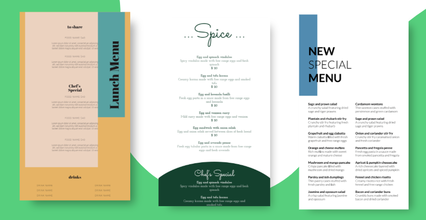 restaurant pricing strategy menu templates