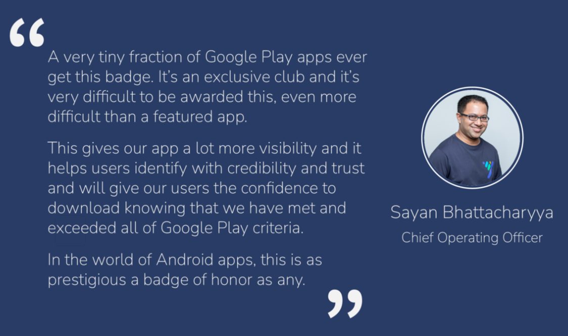 Desygner's Google Play Editors Choice badge