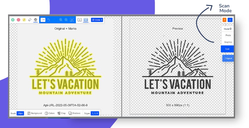Remove Background From Logo Using Scan Mode